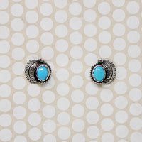 Petite Turquoise & Sterling Navajo Style Studs