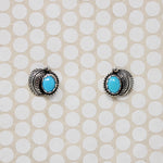Petite Turquoise & Sterling Navajo Style Studs