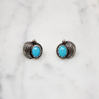 Petite Turquoise & Sterling Navajo Style Studs
