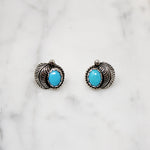 Petite Turquoise & Sterling Navajo Style Studs