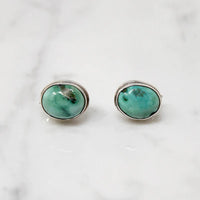 Tropical Ocean Colored Turquoise & Sterling Studs