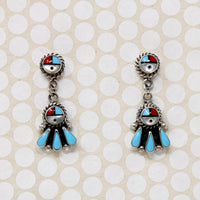 Sunface Earrings with Lovely Lapidary Work