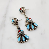 Sunface Earrings with Lovely Lapidary Work