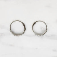 Lightweight Hammered Sterling Silver Hoops