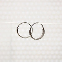 Lightweight Hammered Sterling Silver Hoops