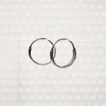 Lightweight Hammered Sterling Silver Hoops