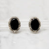 Unusual Onyx Earrings in Ornate Silver Frames