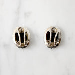 Unusual Onyx Earrings in Ornate Silver Frames