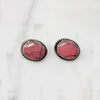 Pink Howlite & Sterling Silver Stud Earrings