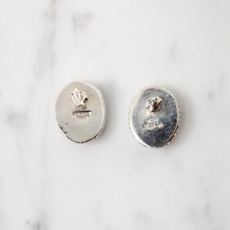 Pink Howlite & Sterling Silver Stud Earrings