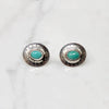 Engraved Sterling Concho Studs with Turquoise