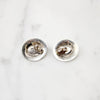 Engraved Sterling Concho Studs with Turquoise