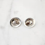 Engraved Sterling Concho Studs with Turquoise