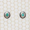 Engraved Sterling Concho Studs with Turquoise