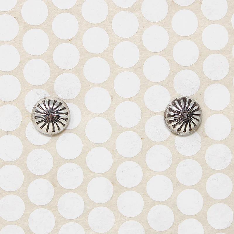 Sterling Silver Dome Studs with Rocker Designs