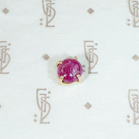 Single Cabochon Ruby Stud in Recycled Gold