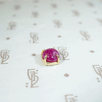 Single Cabochon Ruby Stud in Recycled Gold