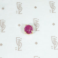 Single Oval Cabochon Ruby in Recycled Gold Stud