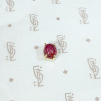 Single Stud Oval Cabochon Red Ruby in Gold
