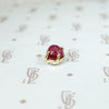 Single Stud Oval Cabochon Red Ruby in Gold