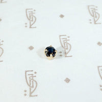 Antique 0.20ct Navy Blue Sapphire Single Stud