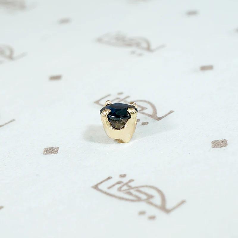 Antique 0.20ct Navy Blue Sapphire Single Stud
