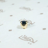 Antique 0.20ct Navy Blue Sapphire Single Stud