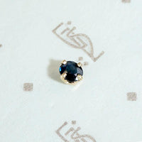 Antique 0.20ct Navy Blue Sapphire Single Stud
