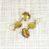 Antique Garnet Cluster Flower Drop Earrings