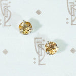 Antique Imperial Topaz in Recycled White Gold Studs