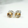 Antique Imperial Topaz in Recycled White Gold Studs