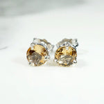 Antique Imperial Topaz in Recycled White Gold Studs