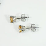 Antique Imperial Topaz in Recycled White Gold Studs