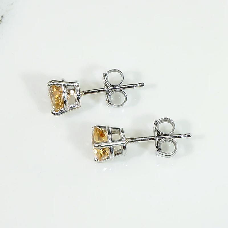 Antique Imperial Topaz in Recycled White Gold Studs