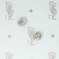 Bezel Set 0.41tcw Old Euro Diamond Stud Earrings