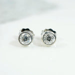 Bezel Set 0.41tcw Old Euro Diamond Stud Earrings