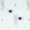 Moody Blue Sapphire & White Gold Stud Earrings