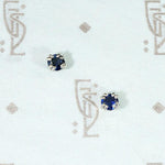Moody Blue Sapphire & White Gold Stud Earrings