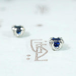 Moody Blue Sapphire & White Gold Stud Earrings