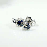 Moody Blue Sapphire & White Gold Stud Earrings
