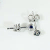 Moody Blue Sapphire & White Gold Stud Earrings