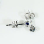 Moody Blue Sapphire & White Gold Stud Earrings
