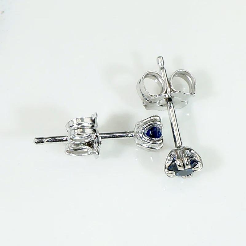Moody Blue Sapphire & White Gold Stud Earrings
