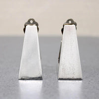 Monumental Mid Century Triangle Hoops in Mexican Silver