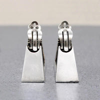 Monumental Mid Century Triangle Hoops in Mexican Silver