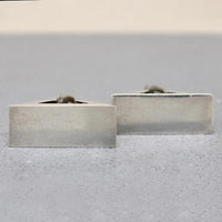 Monumental Mid Century Triangle Hoops in Mexican Silver