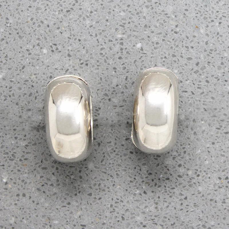 Chubby Sterling Hoops Signed Two Trees