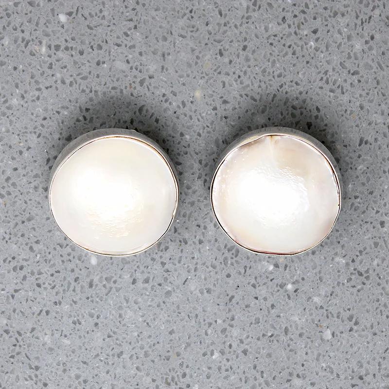 Lush Blister Pearls in Sterling Clip Earrings