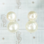 Elegant Vintage Pearl Earrings in White Gold
