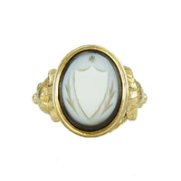 Banded Agate Civil War Era Union Sheild Ring - Gem Set Love